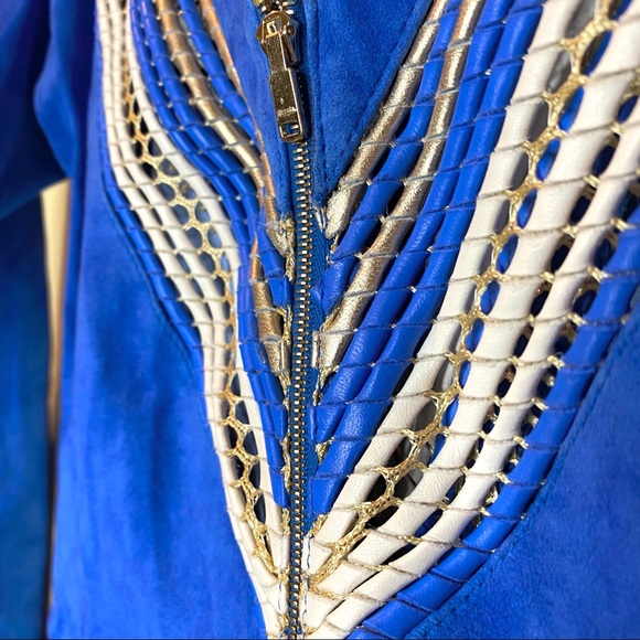 JITROIS 100% Lambskin Textile Short Dress Designer - Picture 5 of 9